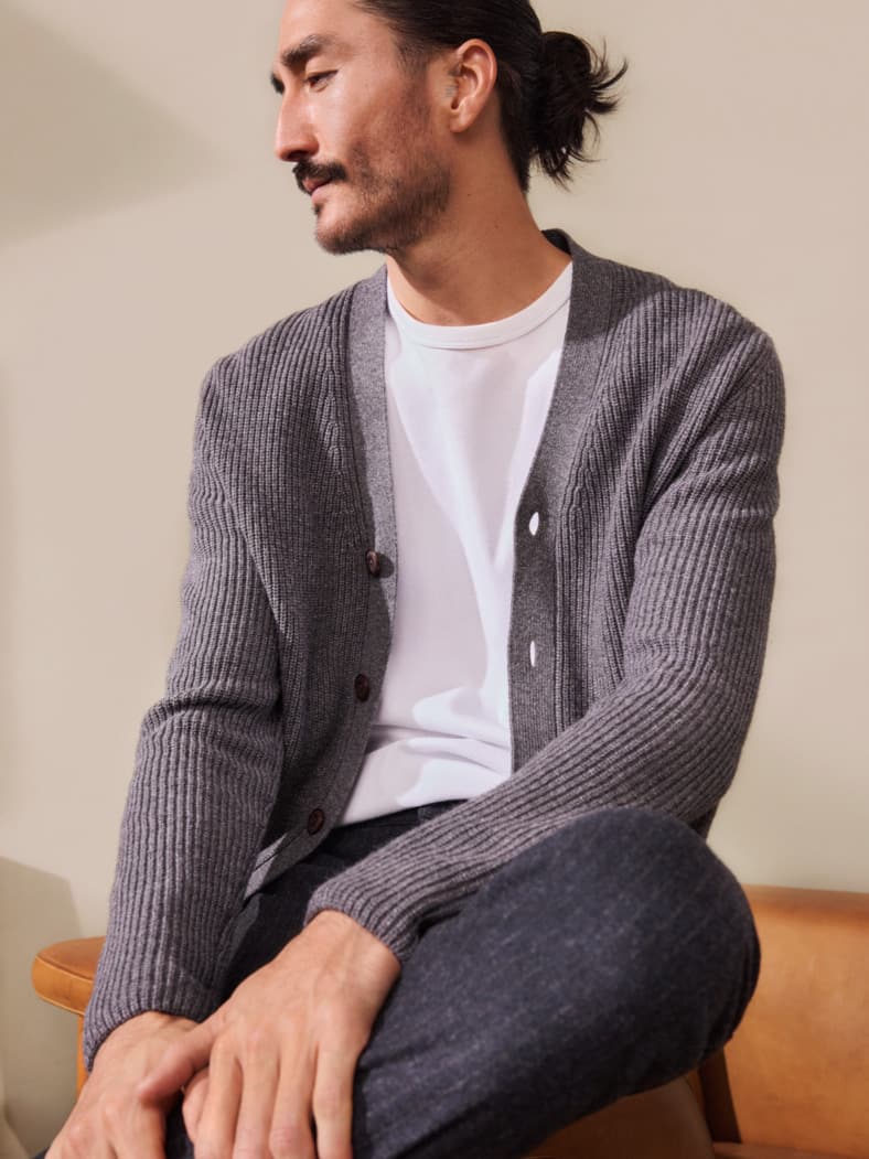 Outfit Patentstrick-Cardigan