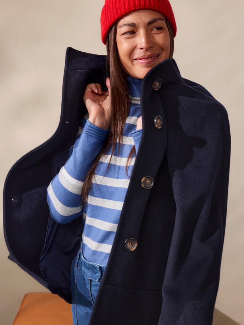 Outfit Wolljacke mit Steppeinsatz