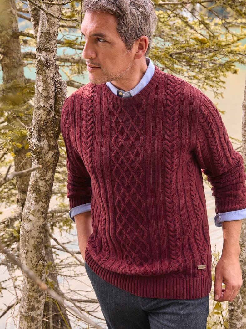 Outfit Aran-Pullover
