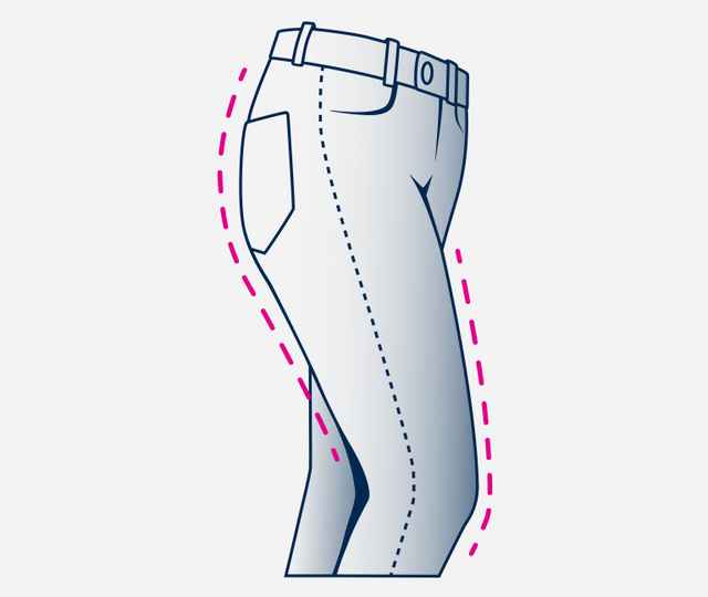 Illustration einer Jeans im Feminine Fit.