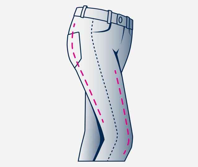 Illustration einer Jeans im Slim Fit.